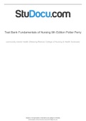 Test Bank Fundamentals of Nursing 9th Edition Potter Perry