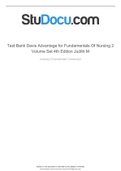 Test Bank Davis Advantage for Fundamentals Of Nursing 2 Volume Set 4th Edition Judith M