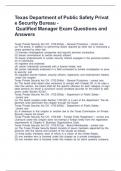 Texas Department of Public Safety Private Security Bureau - Qualified Manager Exam Questions and Answers