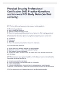 Physical Security Professional Certification 2022 Practice Questions  and Answers&sol;PCI Study Guide&lpar;Verified correctly&rpar;