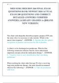 MED SURG HESI BSN 266 FINAL EXAM  QUESTIONS BANK NEWEST 2024 ACTUAL  EXAM 200 QUESTIONS AND CORRECT  DETAILED ANSWERS &lpar;VERIFIED  ANSWERS&rpar; &vert;ALREADY GRADED A&plus;&vert;&vert;BRAND  NEW VERSION&excl; 