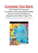 TEST BANK FOR Varcarolis' Foundations of Psychiatric Mental Health Nursing A Clinical 9th Edition by Margaret Jordan Halter Chapter 136