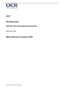 GCENew BusinessH431&sol;02&colon;  The UK business environment Advanced GCE Mark Scheme for Autumn 2022