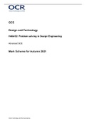 GCEDesign and TechnologyH404&sol;02&colon;  Problem solving in Design EngineeringAdvanced GCE Mark Scheme for Autumn 2022