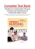 Test Bank for Fundamentals of Nursing&colon; Concepts and Competencies for Practice 9th Edition Craven