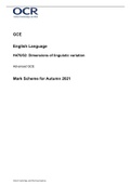 GCEEnglish LanguageH470&sol;02&colon;  Dimensions of linguistic variationAdvanced GCE Mark Scheme for Autumn 2022