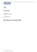 GCEFilm StudiesH410&sol;01&colon; Film historyAdvanced GCE Mark Scheme for November 2022