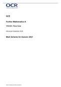 GCEFurther Mathematics AY531&sol;01&colon;  Pure CoreAdvanced Subsidiary GCE Mark Scheme for Autumn 2022