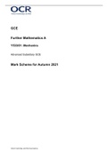 GCEFurther Mathematics AY533&sol;01&colon;  MechanicsAdvanced Subsidiary GCE Mark Scheme for Autumn 2022