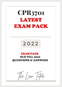 CPR3701 LATEST Exam Pack For 2022