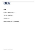 GCEFurther Mathematics AY541&sol;01&colon; Pure Core 2Advanced GCE Mark Scheme for Autumn 2022