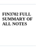 FIN3702 FULL SUMMARY OF ALL NOTES