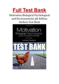 Motivation Biological Psychological and Environmental 4th Edition Deckers Test Bank