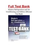 Modern Refrigeration and Air Conditioning 21st Edition Althouse Test Bank