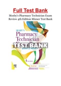 Mosby's Pharmacy Technician Exam Review 4th Edition Mizner Test Bank