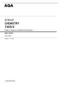 AQA A-level CHEMISTRY 7405-2 Paper 2 Organic and Physical Chemistry Mark Scheme JUNE 2022 Version 1.0 Final