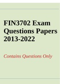 FIN3702 Exam Questions Papers 2013-2022