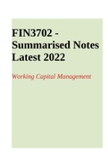 FIN3702 - Summarised Notes Latest 2022