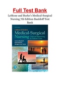 LeMone and Burke’s Medical-Surgical Nursing 7th Edition Bauldoff Test Bank