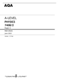 AQA A Level PHYSICS 7408&sol;2 Paper 2 Mark Scheme JUNE 2022 Version 1&period;0 Final