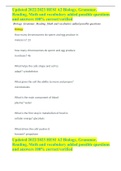 Updated 2022&sol;2023 HESI A2 Biology&comma; Grammar&comma; Reading&comma; Math and vocabulary added possible questions and answers 100&percnt; correct&sol;verified 