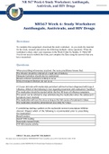 NR 567 Week 6 Study Worksheet; Antifungals, Antivirals, and HIV Drugs
