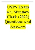 USPS Exam 421 Window Clerk (2022) Questions And Answers 