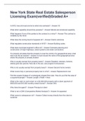 New York State Real Estate Salesperson Licensing Exam&lpar;verified&rpar;Graded A&plus;