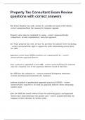 Property Tax Consultant Exam Review questions with correct answers