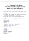 TCI &lpar;THERAPEUTIC CRISIS INTERVENTION&rpar; EXAM QUESTIONS WITH CORRECT ANSWERS&period;
