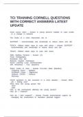 TCI TRAINING CORNELL QUESTIONS WITH CORRECT ANSWERS LATEST UPDATE&period;