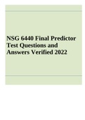 NSG 6440 Final Predictor Test Questions and Answers Verified 2022 