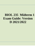 BIOL 235 Midterm 1 Exam Guide 2022 & Biol 235 Quiz 2 Exam.