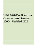 NSG 6440 Predictor test Question and Answers 100% Verified 2022