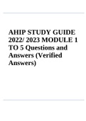 AHIP STUDY GUIDE 2022/ 2023 MODULE 1 TO 5 Questions and Answers (Verified Answers)