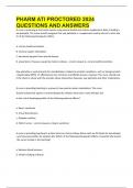 PHARM ATI PROCTORED 2024 QUESTIONS AND ANSWERS