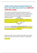 Certified Medical-Surgical Registered Nurse 2024&sol;2025 Certification Exam 100&percnt; Accurate Question And Answer 