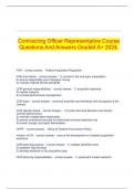 Contracting Officer Representative Course Questions And Answers Graded A&plus; 2024&period;