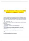   CLC 106 COR With A Mission Focus DAU Questions And Answers Rated A&plus;&period;