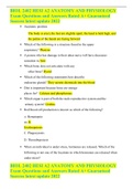 BIOL 2402 HESI A2 ANATOMY AND PHYSIOLOGY Exam Questions and Answers Rated A&plus; Guaranteed Success latest update 2022
