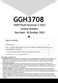 GGH3708 PORTFOLIO &lpar;ANSWERS&rpar; Semester 2 2024 - DISTINCTION GUARANTEED