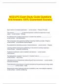   NCE&sol;LPC Exam Study Guide Questions And Answers 100&percnt; Guaranteed Success&period;