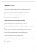 Nursing Exam 2024&sol;2025 with 100&percnt; correct answers