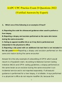 AAPC CPC Practice Exam D Questions and Answers &lpar;2022&sol;2023&rpar; &lpar;Verified Answers by Expert&rpar;