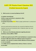 AAPC CPC Practice Exam E Questions and Answers &lpar;2022&sol;2023&rpar; &lpar;Verified Answers by Expert&rpar;