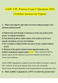 AAPC CPC Practice Exam F Questions and Answers &lpar;2022&sol;2023&rpar; &lpar;Verified Answers by Expert&rpar;