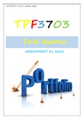 TPF3703 ASSIGNMENT 51 2022 (FULL PORTFOLIO)
