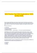NCE Practice Test With Explanations 100&percnt; Verified 2024&period;
