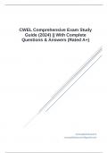 CWEL Comprehensive Exam Study Guide &lpar;2024&rpar; &vert;&vert; With Complete Questions & Answers &lpar;Rated A&plus;&rpar;