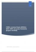 CWEL License Exam &lpar;2024&rpar; &vert;&vert; With 100&percnt; Accurate Solutions &lpar;Expert Verified&rpar;